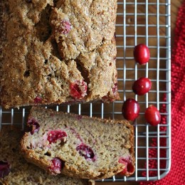 Moist cranberry banana bread with fresh cranberries