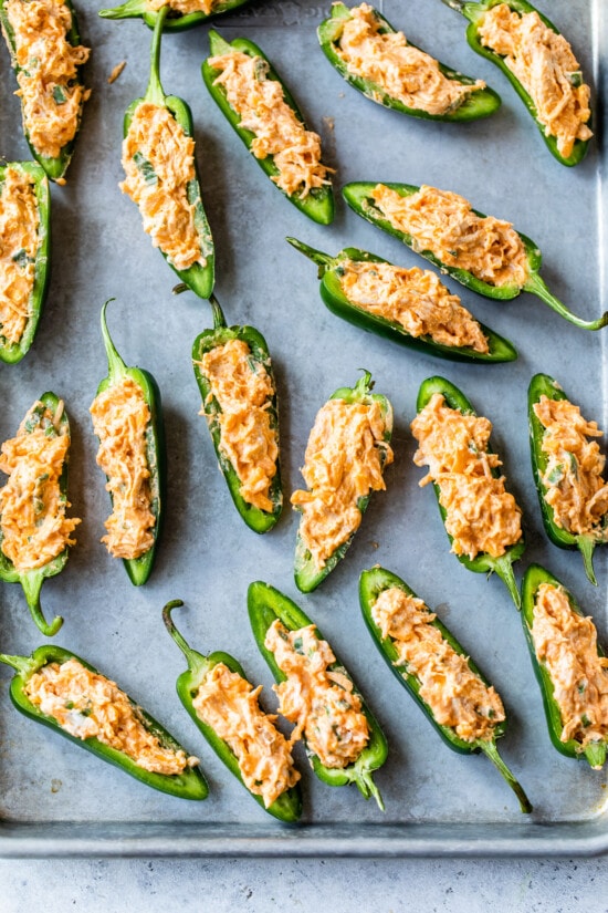 Baked Buffalo Chicken Jalapeno Poppers