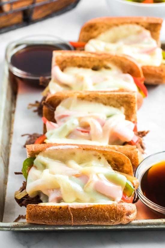 Slow Cooker French Dip Sandwich with Caramelized Onions