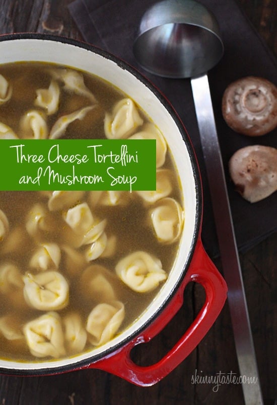 Three Cheese Tortellini and Mushroom Soup is warm and satisfying, with tortellini in every bite. Top this with some fresh shaved Parmigiano Reggiano and you'll experience a wonderful unami taste sensation.