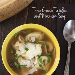 Three Cheese Tortellini and Mushroom Soup is warm and satisfying, with tortellini in every bite. Top this with some fresh shaved Parmigiano Reggiano and you'll experience a wonderful unami taste sensation.
