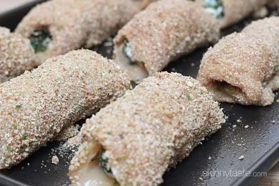 This easy spinach and feta stuffed chicken breasts dinner are basically chicken cutlets stuffed with spinach feta and ricotta, breaded and baked to perfection!