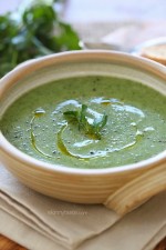 Cold winter nights call for hot soup. This cauliflower watercress soup is healthy and light, with a perfect creamy texture from the cauliflower.