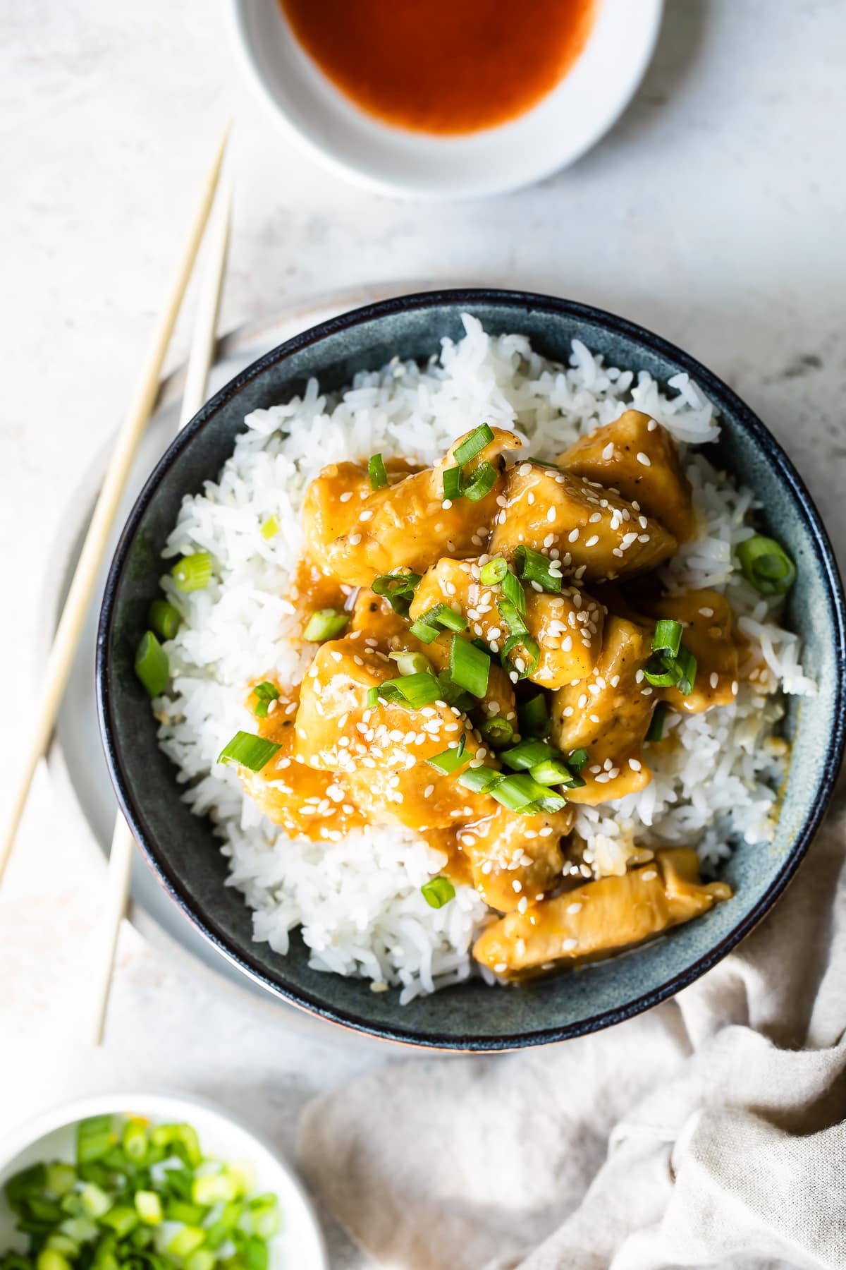 Orange Chicken over white rice