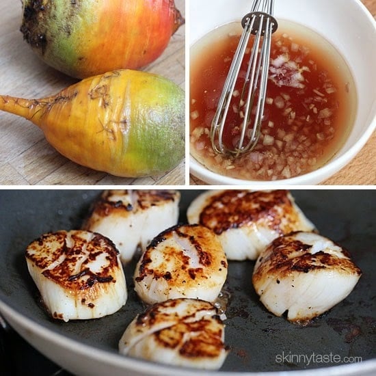 Sauteed sea scallops, arugula and sweet beet salad is another summer favorite, tossed with goat cheese and a honey vinaigrette – this salad is delicious!