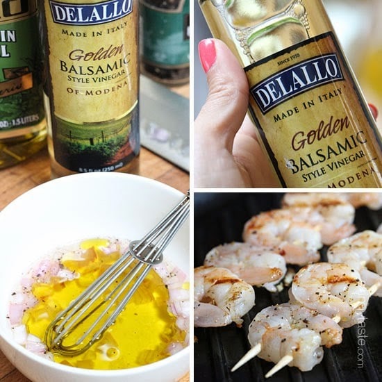 Grilled Shrimp and Watermelon Chopped Salad uses romaine tossed with sweet, juicy watermelon, grilled shrimp and goat cheese with a golden balsamic vinaigrette – I'll be making this salad all summer!!