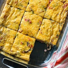 Veggie Ham and Cheese Breakfast Egg Casserole