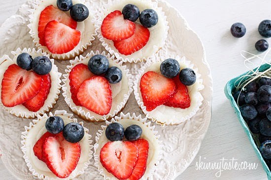 Red, White and Blueberry Yogurt Cupcakes