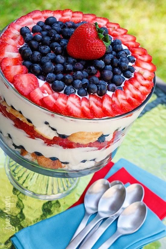 Red, White and Blueberry Trifle