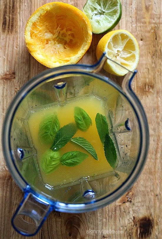 These Citrus Basil Mojito ice pops are the perfect balance of orange, lemon and lime, plus I added fresh mint and basil from my garden which adds just a hint of flavor inspired by my favorite cocktail – mojitos! You can make these with or without the rum, I made them without so I can share them with my toddler.