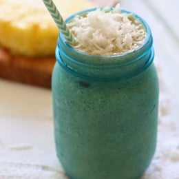 No time for breakfast? Make a smoothie! I love this combination of bananas and pineapple to create this Pina Banana Colada Smoothie