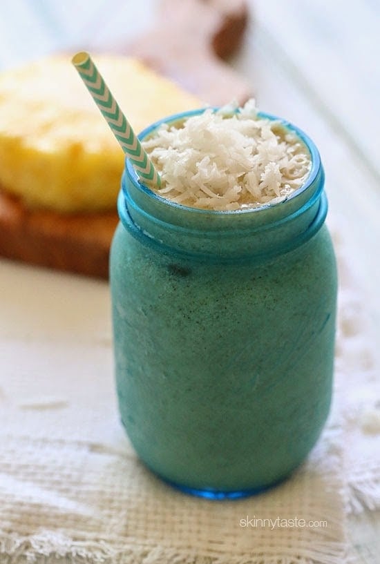 No time for breakfast? Make a smoothie! I love this combination of bananas and pineapple to create this Pina Banana Colada Smoothie