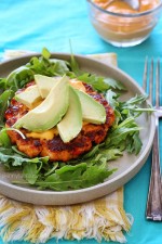 Some burgers are just meant to be eaten without a bun. These delicious, omega-packed, naked salmon burgers with sriracha mayo are the perfect example!