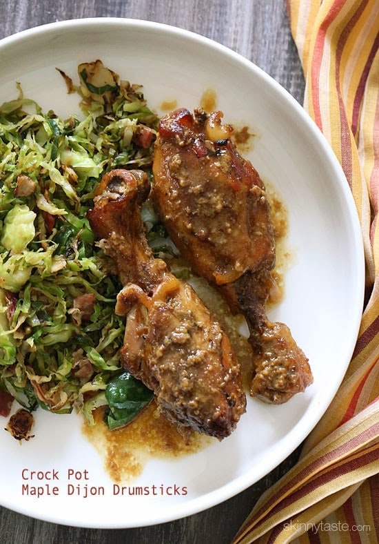 Crock Pot Maple Dijon Chicken Drumsticks Crock Pot Maple Dijon Chicken Drumsticks – EASY, made with 6 ingredients!