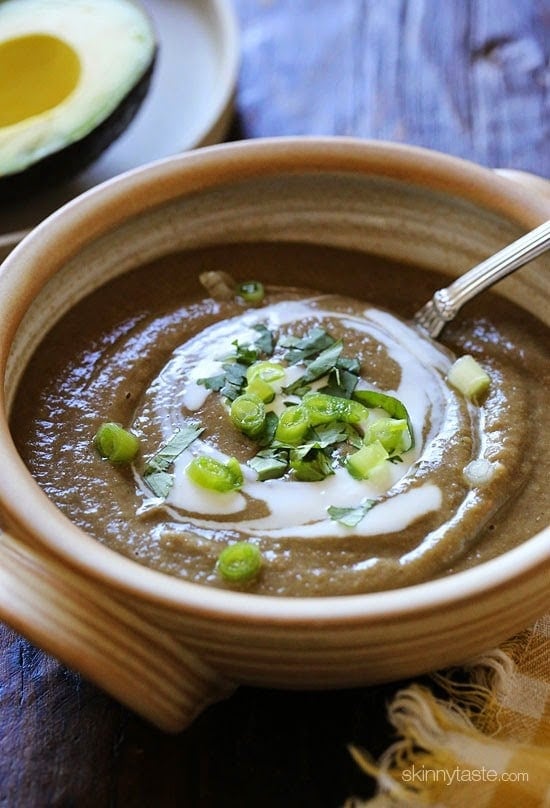 A creamy bowl of lentil soup – made with cumin, cilantro and potato to thicken it is the perfect way to warm up on a cold November night.