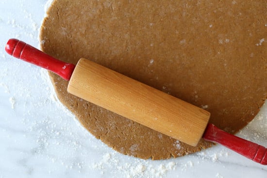 Rolling gingerbread cookie dough