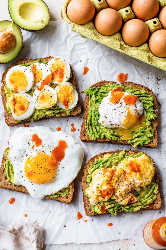 Avocado Toast with Egg 4 Ways