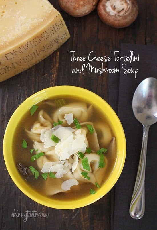 Three Cheese Tortellini and Mushroom Soup