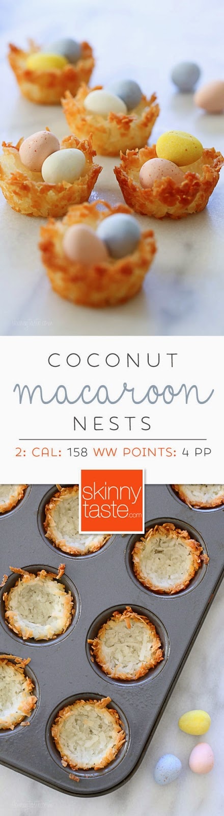 Coconut Macaroon Nests Easy gluten free coconut macaroons shaped like a bird's nest, filled with mini chocolate Cadbury eggs – a tasty Easter treat!