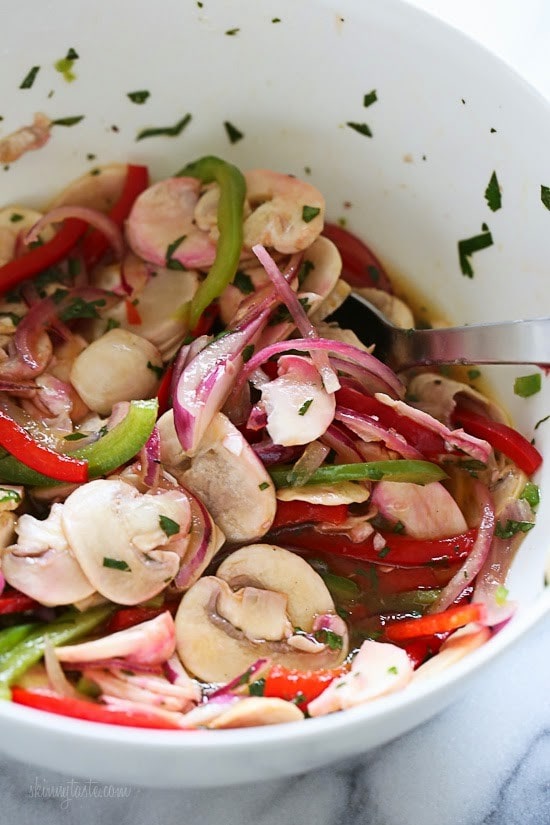 Mushroom Ceviche Mushroom ceviche marinated overnight with lemon juice, cilantro, red onion and bell pepper. All the flavors of ceviche without the seafood! 100% Vegetarian!