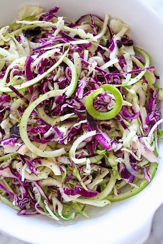 Spiralized Apple and Cabbage Slaw Spiralized Apple and Cabbage Slaw – a quick and easy side dish!