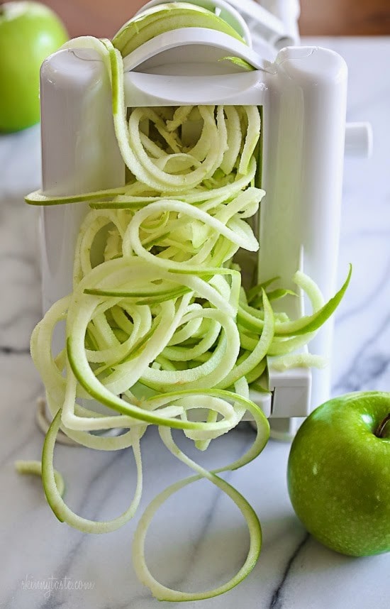 Spiralized Apple and Cabbage Slaw Spiralized Apple and Cabbage Slaw – Yes! You can spiralize apples