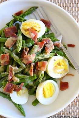 Asparagus Salad with Egg and Bacon