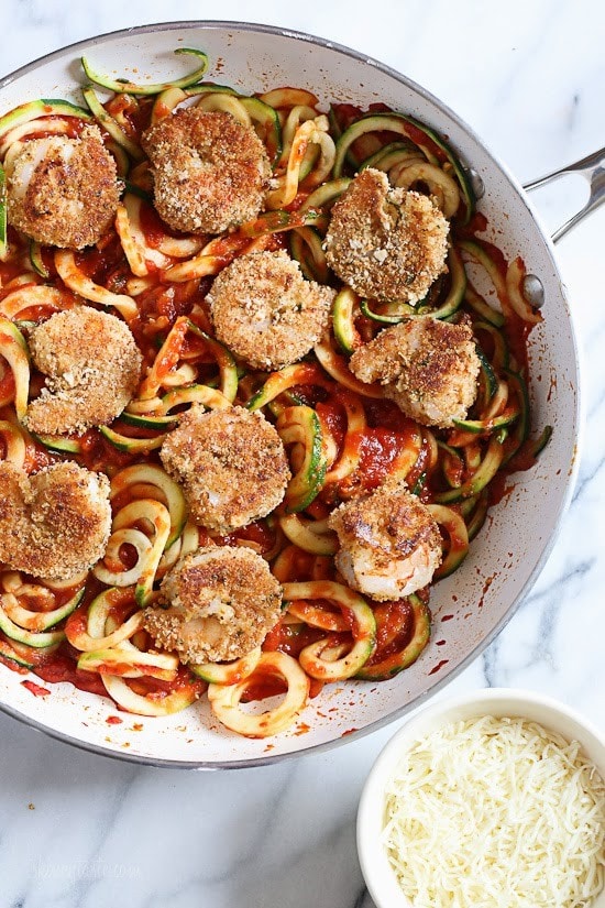 Shrimp Zoodles Parmesan for Two Shrimp Zoodles Parmesan for Two
