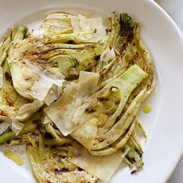Grilled fennel with lemon, olive oil and shaved parmesan is my FAVORITE way to eat fennel. If you think you're not a fennel fan, this is the recipe that may change your mind!