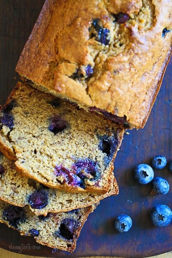 Blueberry Banana Bread This blueberry banana combination goes so well together and makes a super moist bread. Using lots of very ripe sweet bananas allows you to cut back on the fat without sacrificing the flavor and texture.