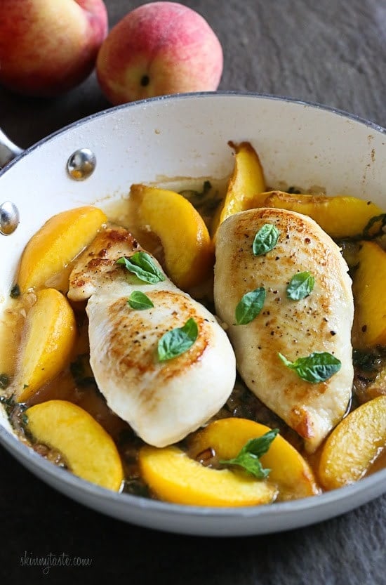 Skillet Basil-Peach Chicken Breasts Skillet Basil-Peach Chicken Breasts