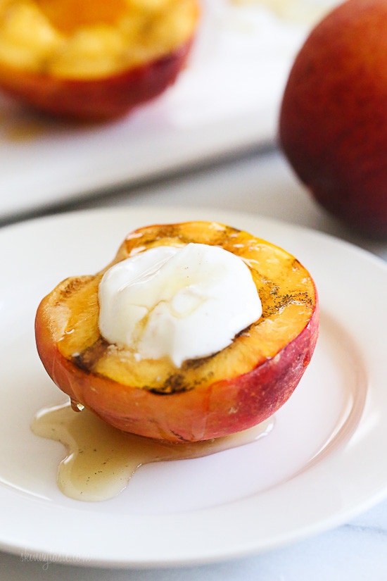 Grilled Peaches With Honey and Yogurt Grilled Peaches With Honey and Yogurt – an easy summer dessert for under 100 calories!