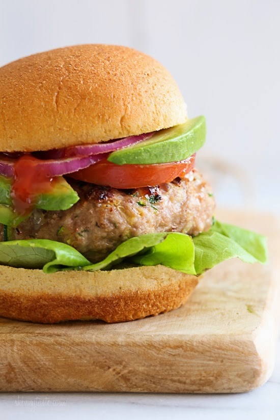 Turkey Burgers with Zucchini My trick to making the juiciest turkey burgers EVER is by adding grated zucchini! A huge bonus if you want your kids to eat more veggies – they'll never know!