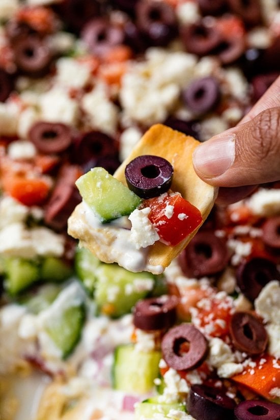 Greek 7 with baked pita chip