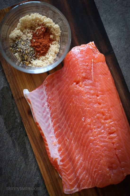 Cedar Plank Spice-Rubbed Salmon Cedar Plank Spice-Rubbed Salmon – topped with brown sugar and spices