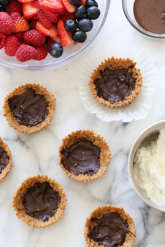 Mixed Berry Tartlet with Dark Chocolate and Vanilla Whipped Cream – an easy, light summer dessert!