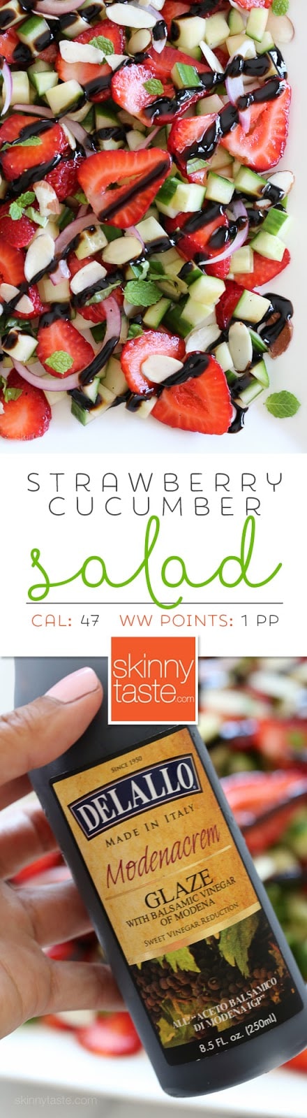 Strawberry Cucumber Salad Strawberry Cucumber Salad – drizzled with balsamic glaze, an easy, light summer salad.