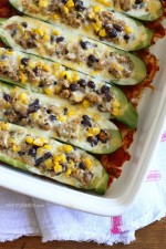 Turkey Santa Fe Zucchini Boats
