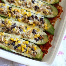 Turkey Santa Fe Zucchini Boats