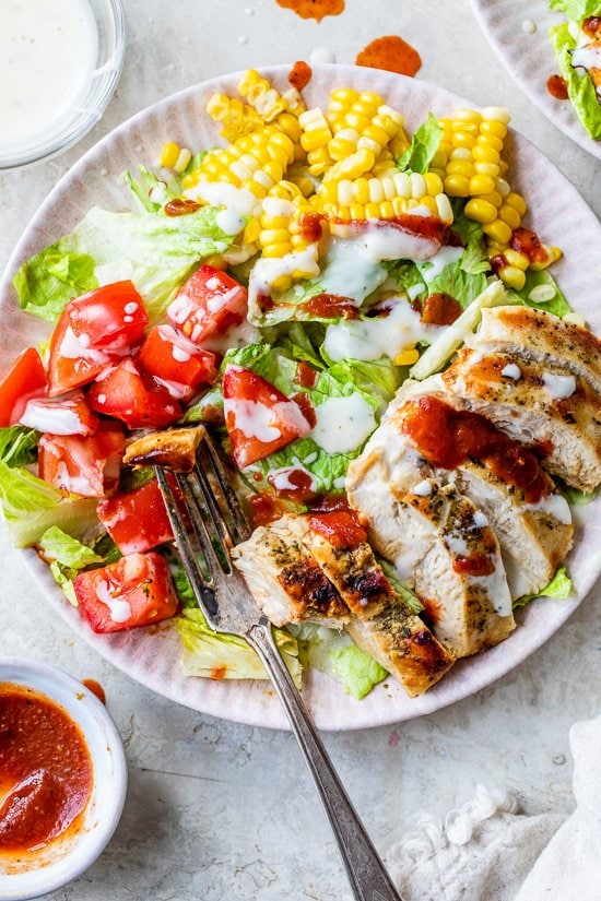 BBQ Chicken Salad with Ranch Dressing