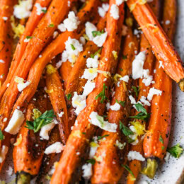 Roasted Heirloom Carrots with Feta, Lemon and Truffle