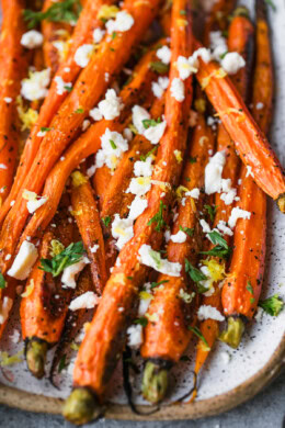 Roasted Heirloom Carrots with Feta, Lemon and Truffle