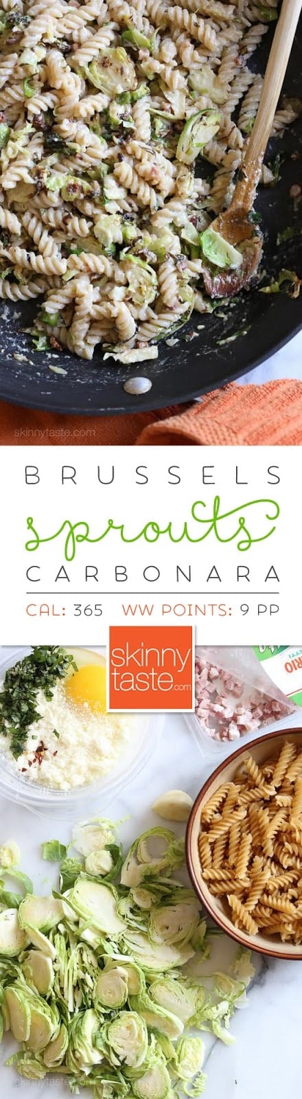 Brussels Sprouts Carbonara Brussels Sprouts Carbonara – This dish combines a few of my favorite things, caramelized shredded brussels sprouts, pasta and pancetta in a delicious, creamy sauce that takes about 15 minutes to make.