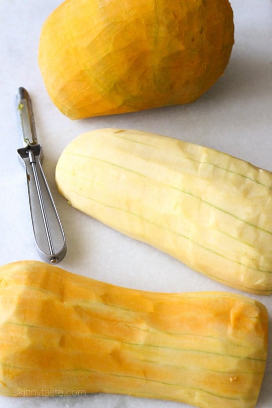 peeling winter squash