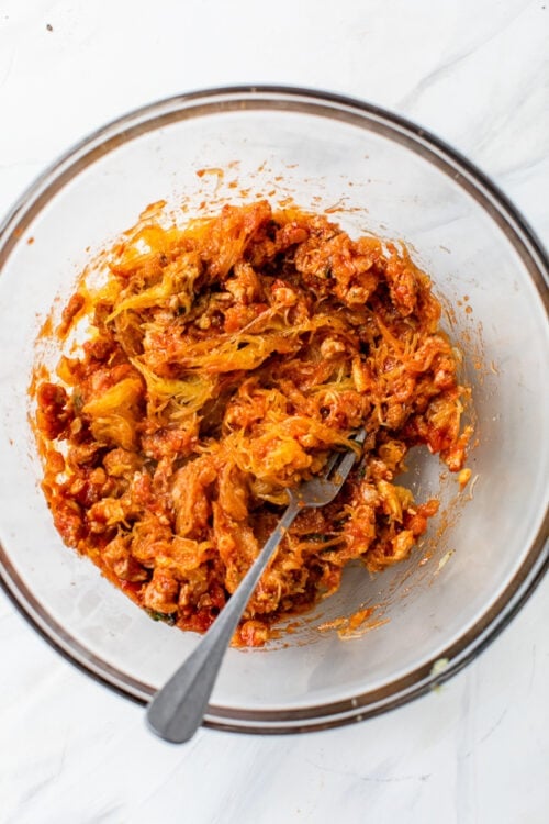 spaghetti squash and sauce