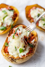 Spaghetti Squash Sausage Lasagna Cheese Pull