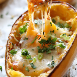 This insanely good Spaghetti Squash Enchilada Bowls are my favorite way to eat spaghetti squash. So easy to make, with just 5 ingredients!