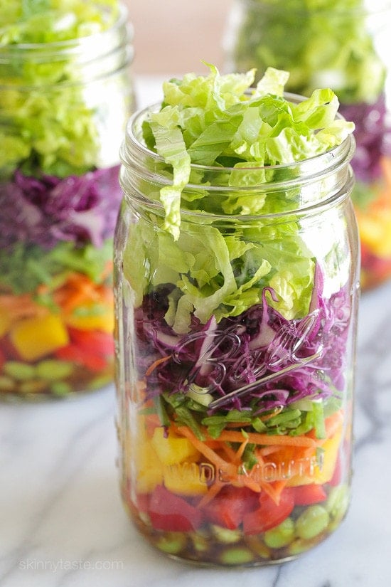 Asian Chopped Salad with Sesame Soy Vinaigrette (In a Jar) Asian Chopped Salad with Sesame Soy Vinaigrette (In a Jar) – perfect for lunch on the go! Weight Watchers Smart Points: 7 Calories: 231