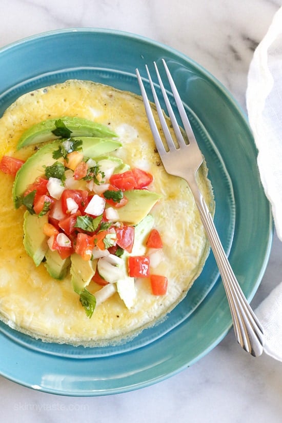 Open-Faced Omelet with Avocado and Pico de Gallo Open-Faced Omelet with Avocado and Pico de Gallo – an easy breakfast omelet recipe ready in under 5 minutes! Weight Watchers Smart Points: 3 Calories: 140