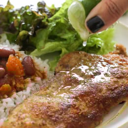 Pork sirloin cutlets are a lean cut, and taste wonderful breaded and lightly pan fried. My family loves when I make them, and often request that I make them for dinner. A little different than chicken cutlets, these have more of a Latin flair, which we serve with fresh lime juice on top – yum!